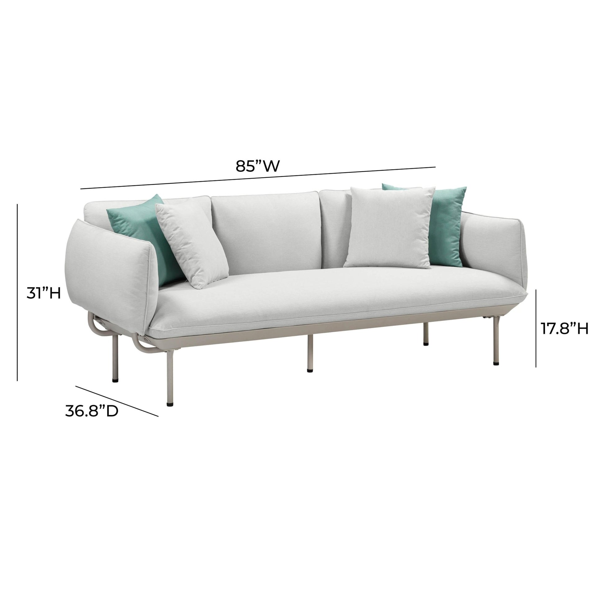 Katti Light Grey Outdoor Sofa Outdoor Loveseats & Sofas| TOV