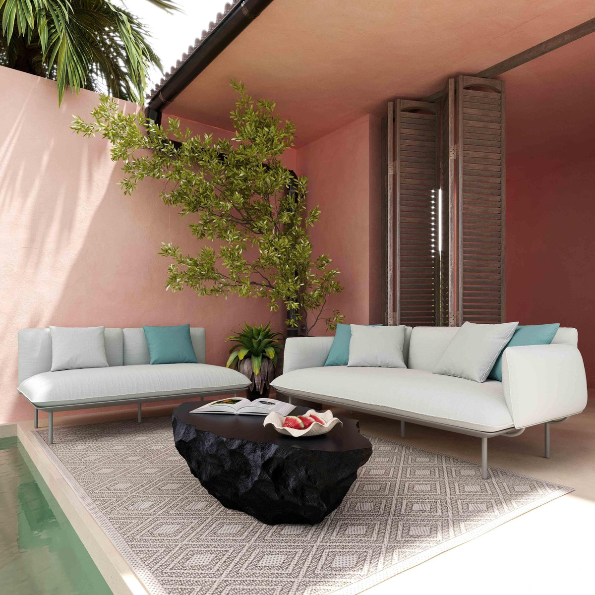 Katti Light Grey Outdoor Sofa Outdoor Loveseats & Sofas| TOV