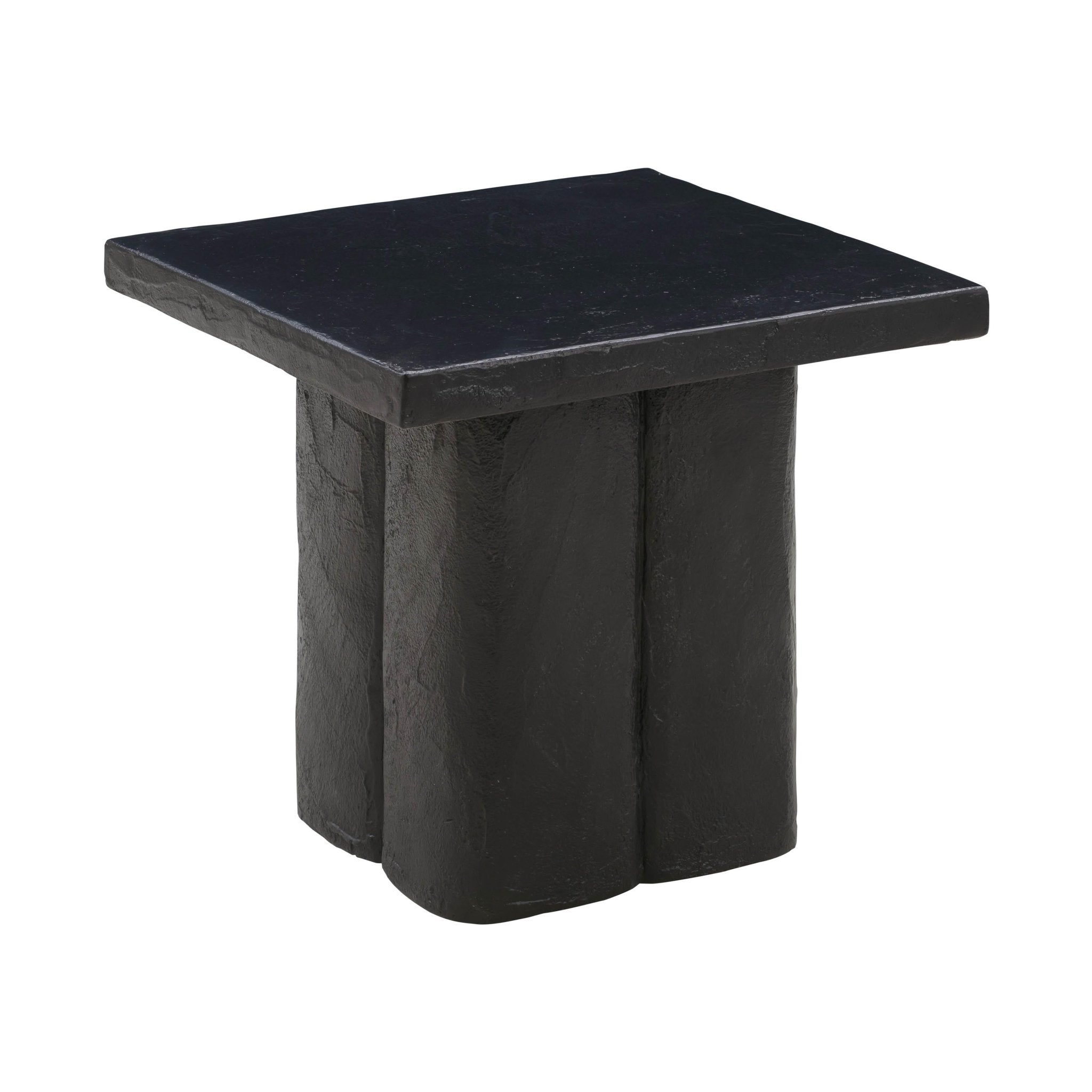 Kayla Black Concrete Side Table End Tables| TOV