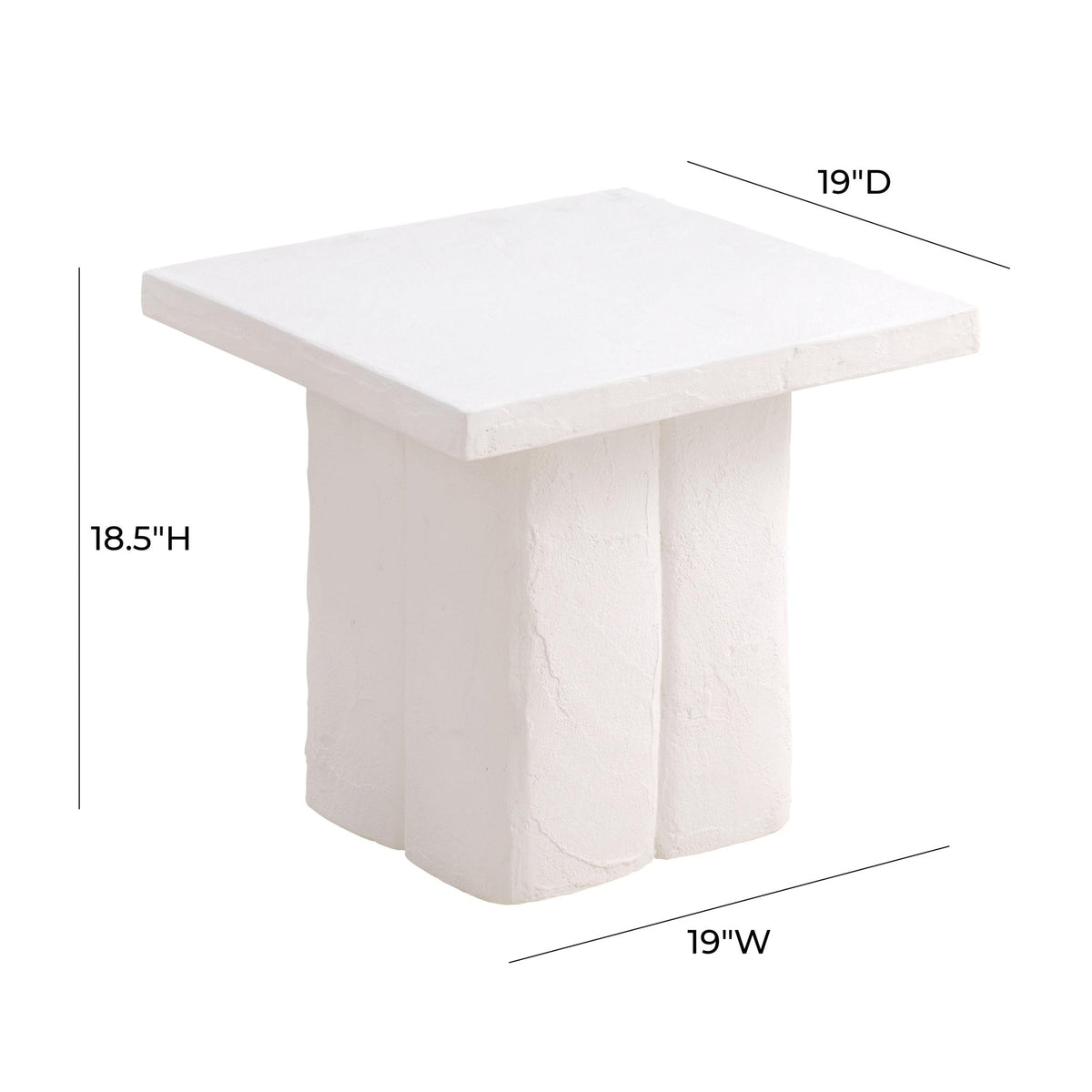 Kayla White Concrete Side Table End Tables| TOV