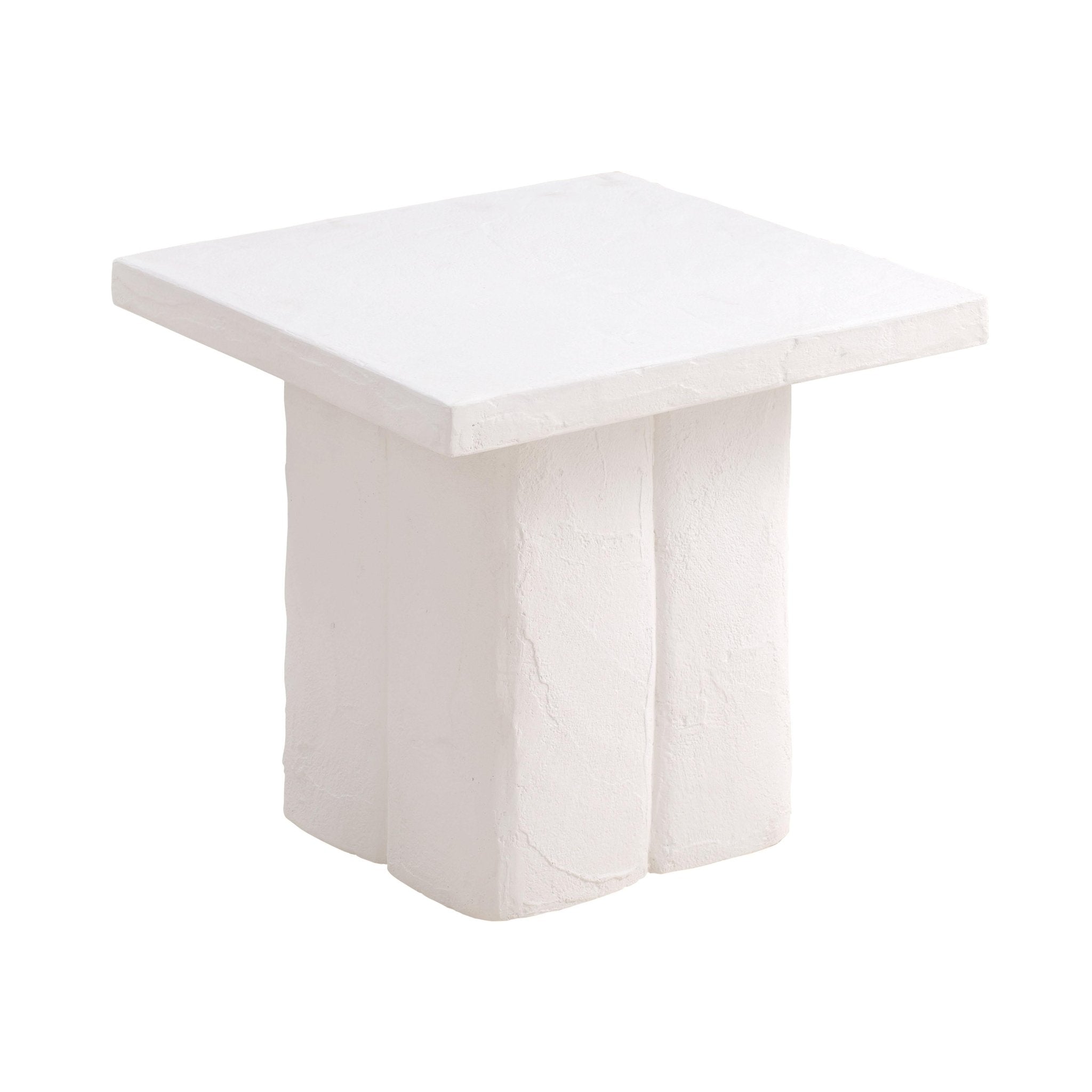 Kayla White Concrete Side Table End Tables| TOV