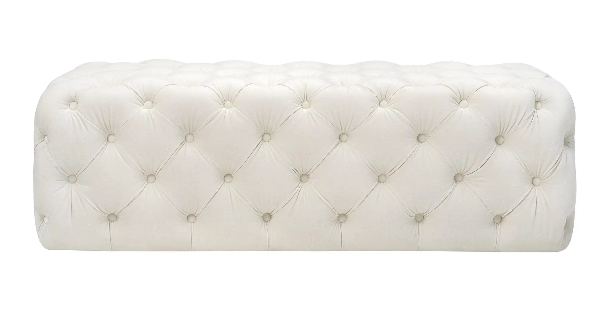 Kaylee Cream Velvet Ottoman Ottomans| TOV