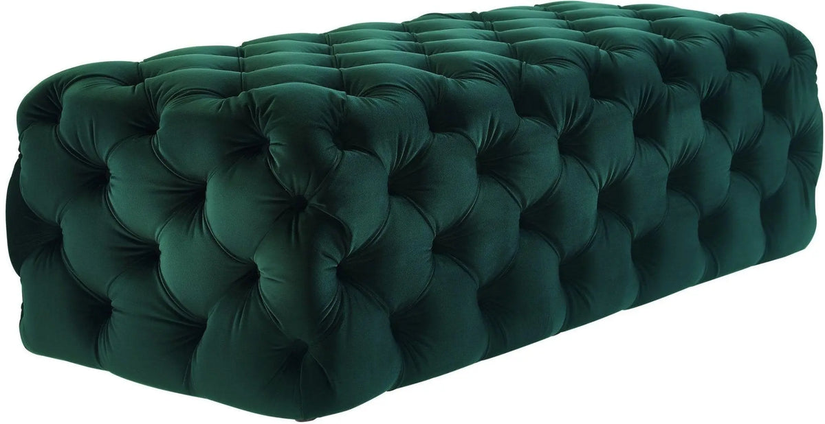 Kaylee Green Velvet Ottoman Ottomans| TOV