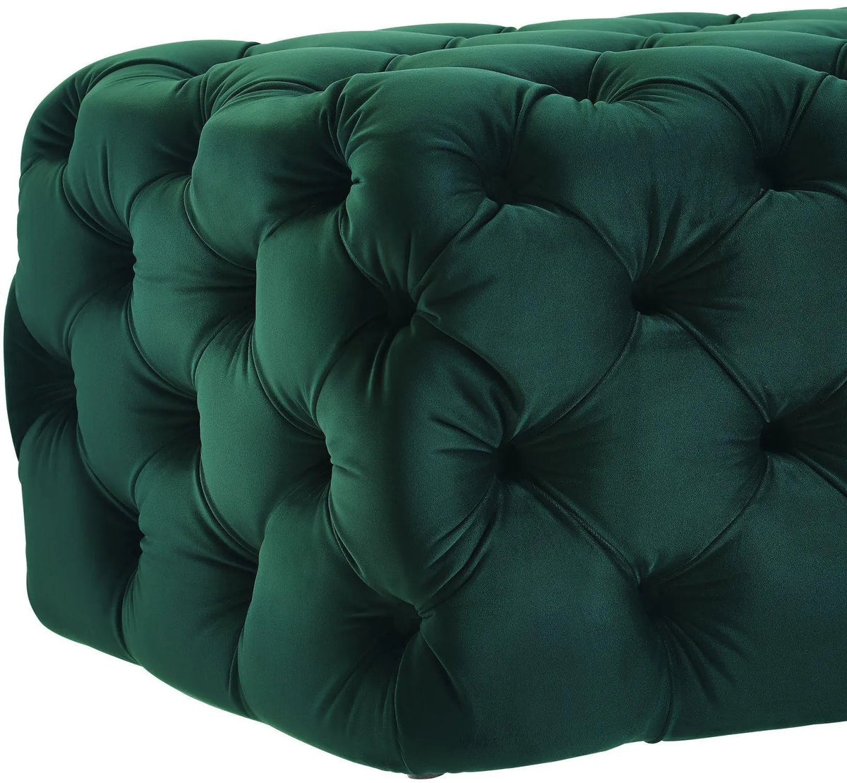 Kaylee Green Velvet Ottoman Ottomans| TOV