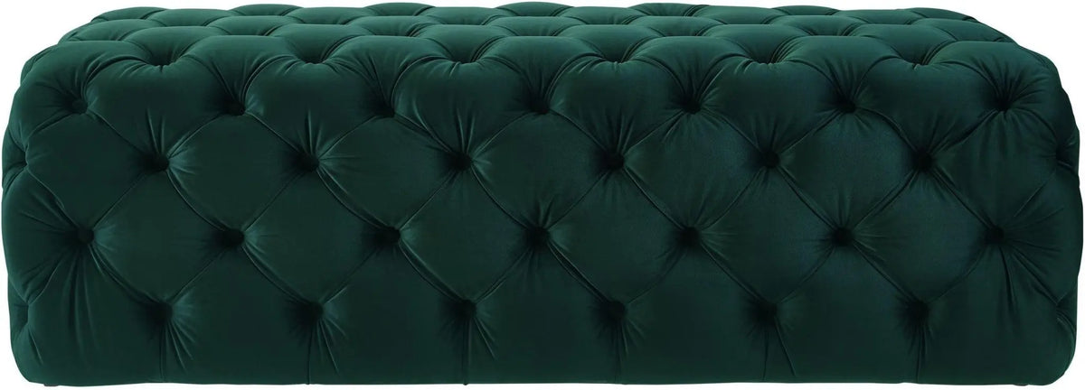 Kaylee Green Velvet Ottoman Ottomans| TOV
