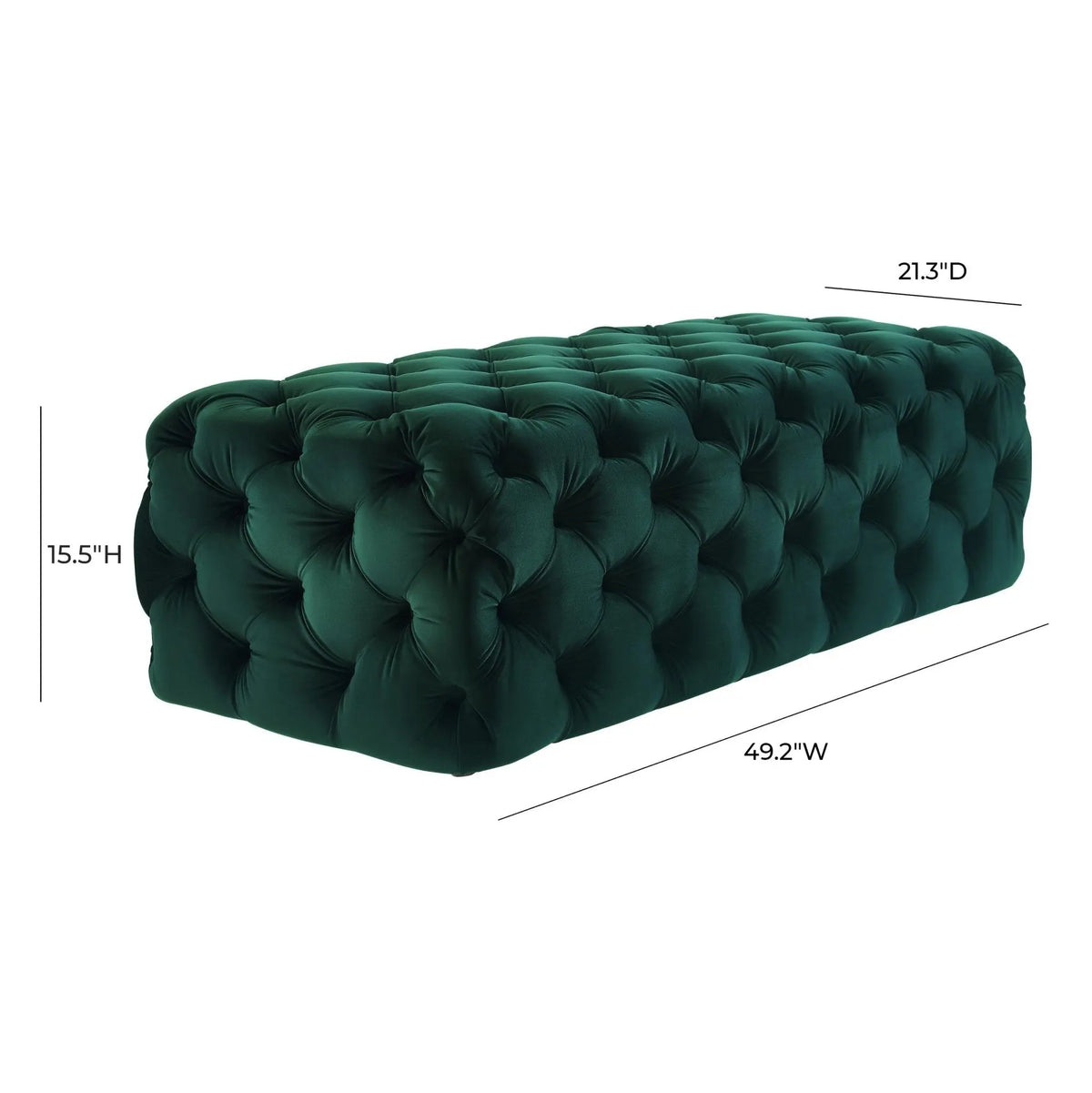 Kaylee Green Velvet Ottoman Ottomans| TOV