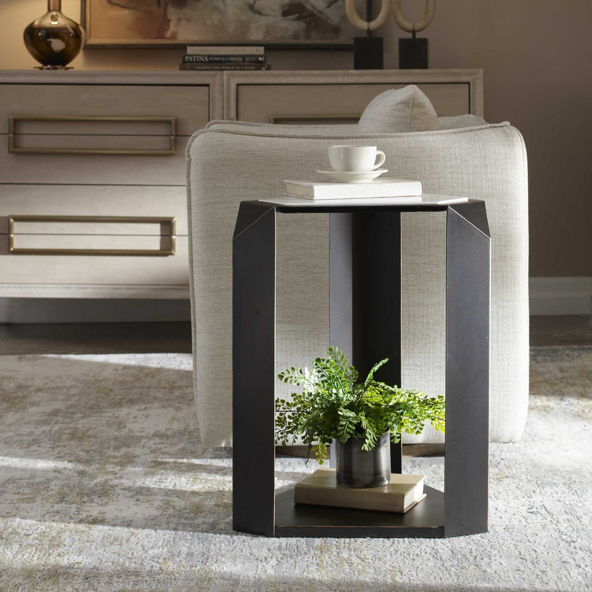 Keenan Geometric Accent Table Accent & End Tables| Uttermost