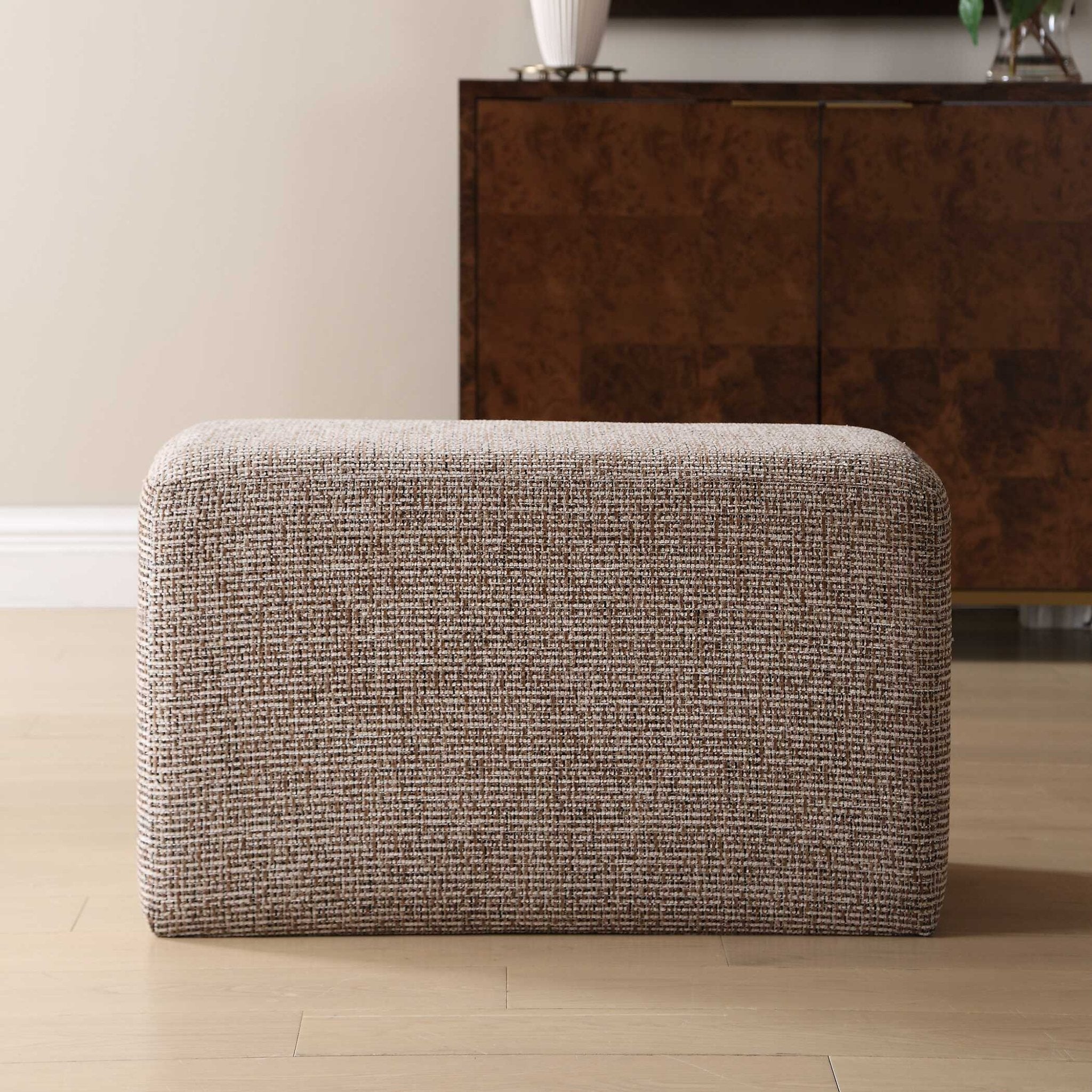 Kelce Woven Checkered Ottoman Ottomans| Uttermost