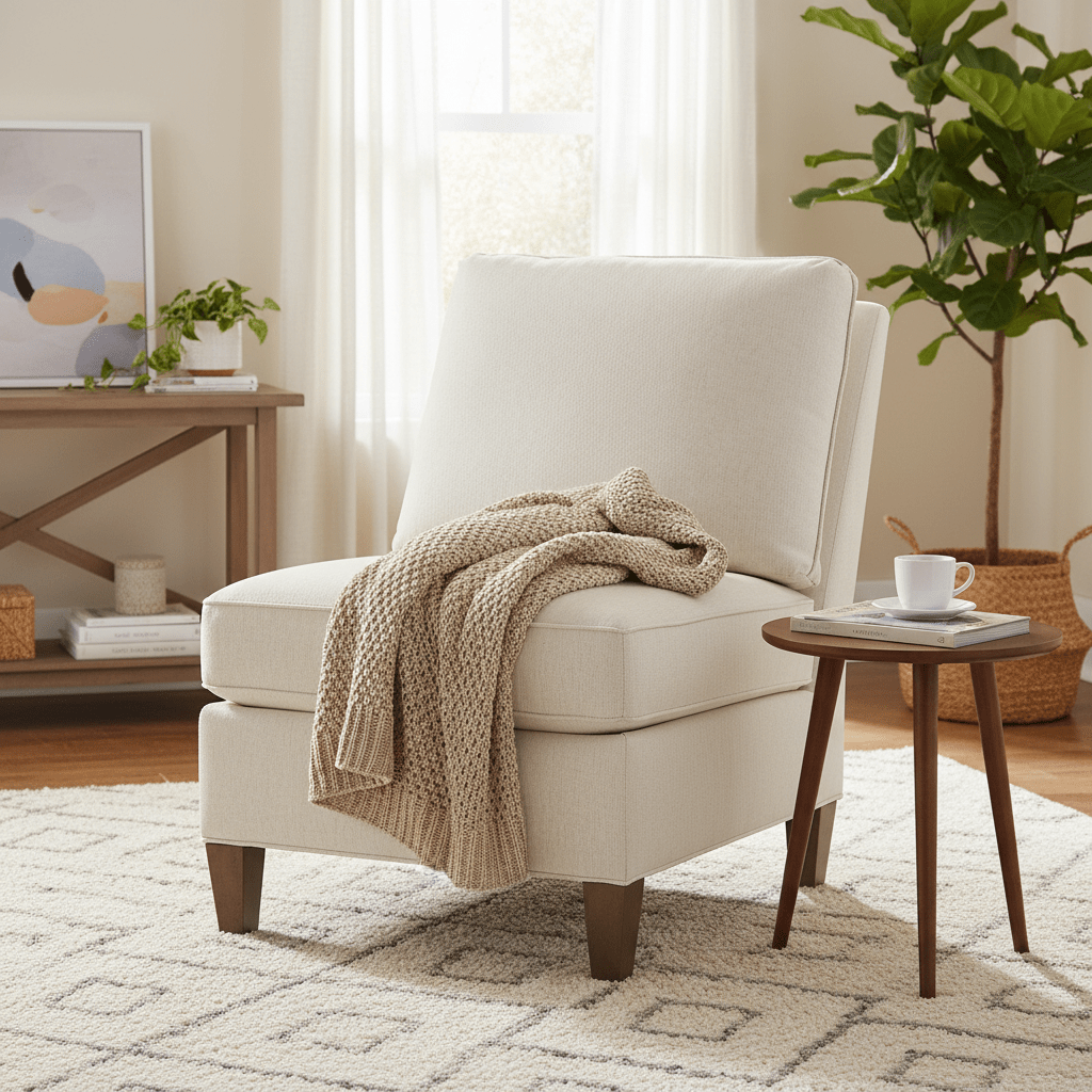 Kelly Armless Sectional Chair with Tapered Leg Chairs| Fairfield Chair