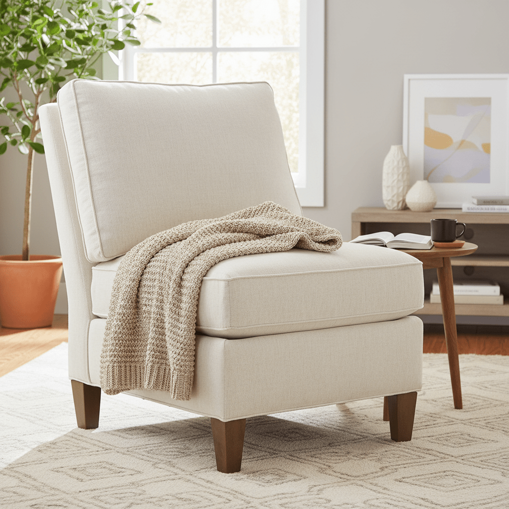 Kelly Armless Sectional Chair with Tapered Leg Chairs| Fairfield Chair