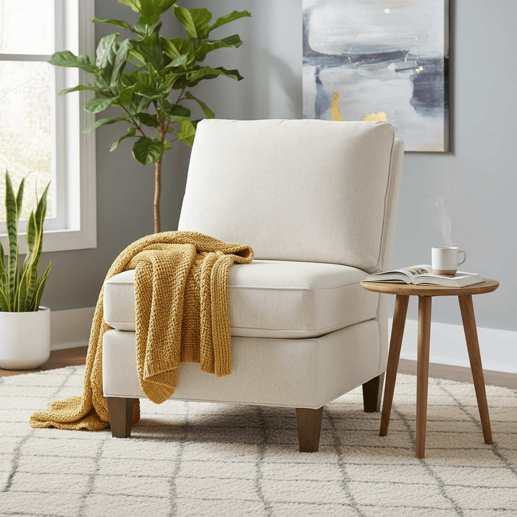 Kelly Armless Sectional Chair with Tapered Leg Chairs| Fairfield Chair