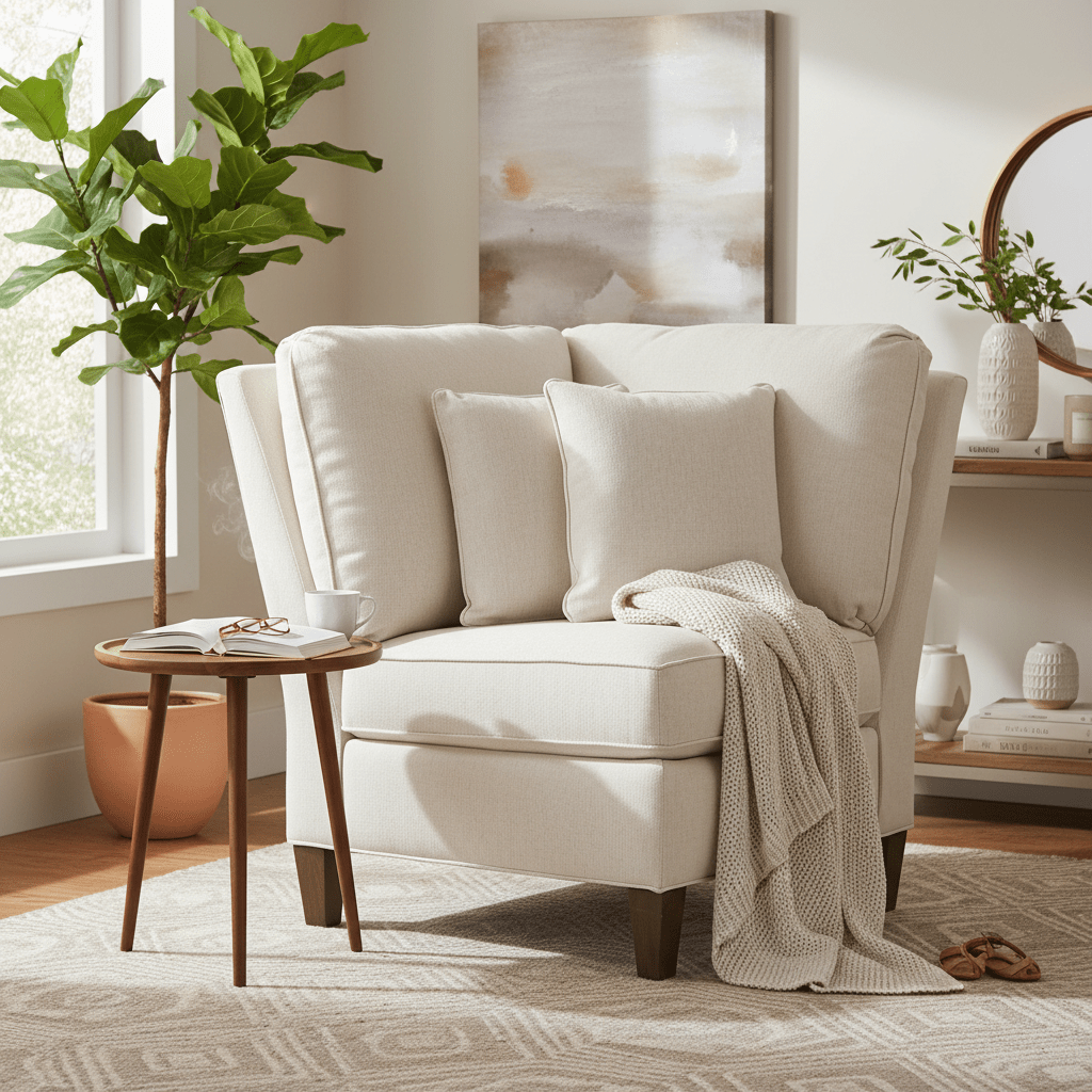 Kelly Corner Chair with Tapered Leg Chairs| Fairfield Chair