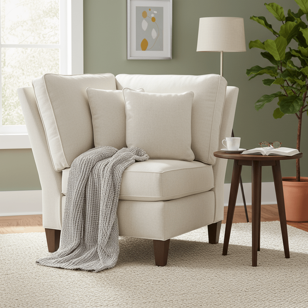 Kelly Corner Chair with Tapered Leg Chairs| Fairfield Chair