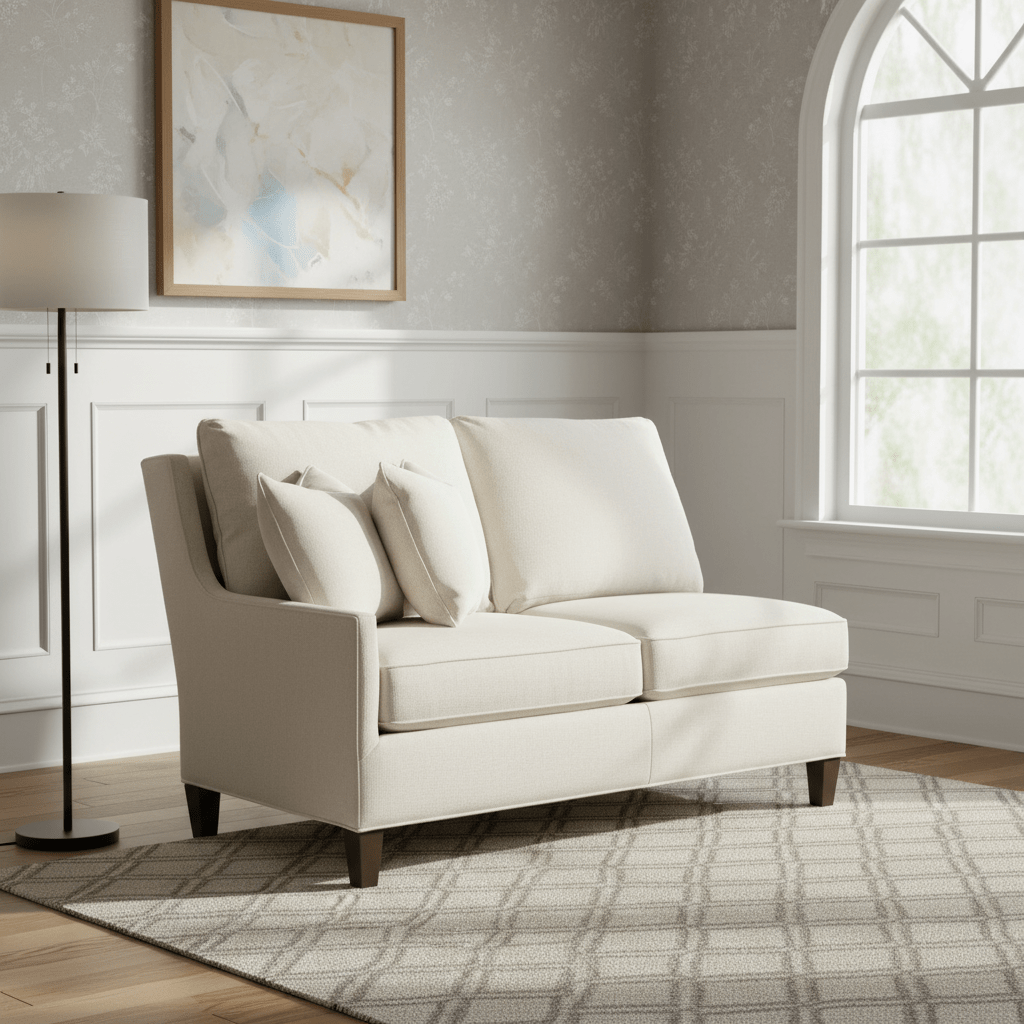 Kelly Left Arm Loveseat with Tapered Leg Sofas & Loveseats| Fairfield Chair