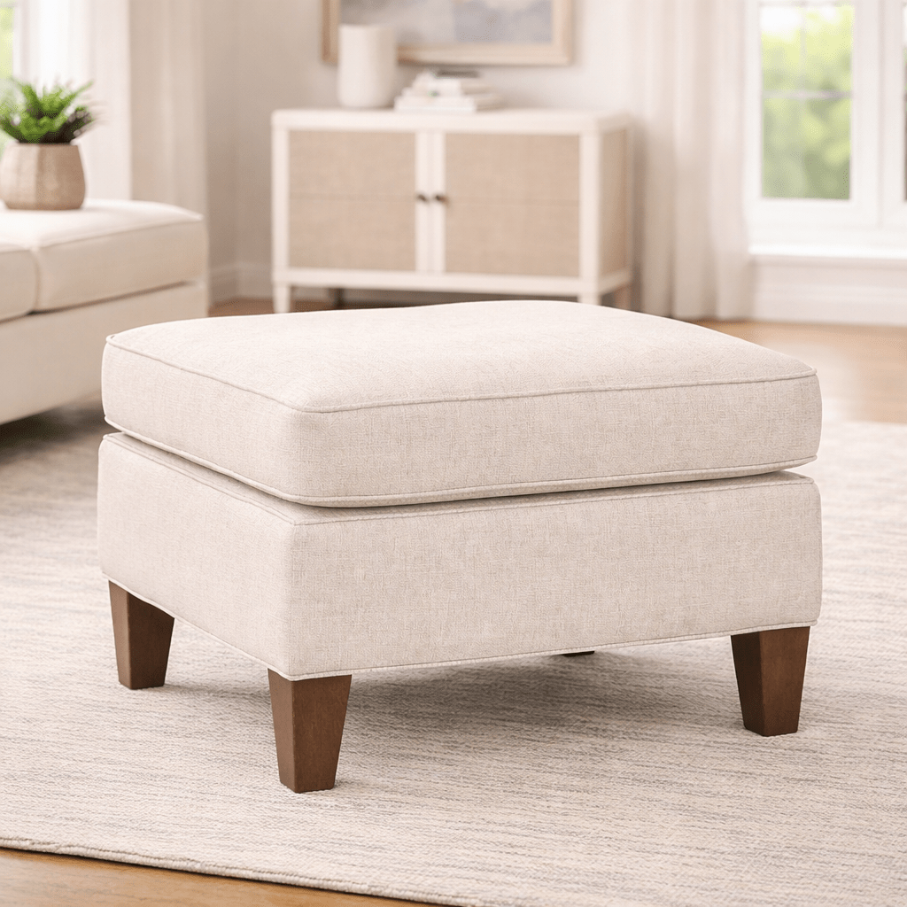 Kelly Ottoman with Tapered Leg Ottomans| Fairfield Chair