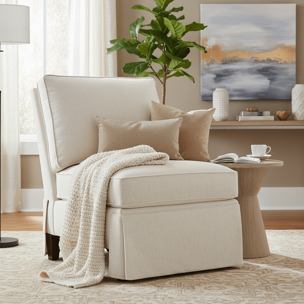 Kelly Skirted Armless Sectional Chair Chairs| Fairfield Chair