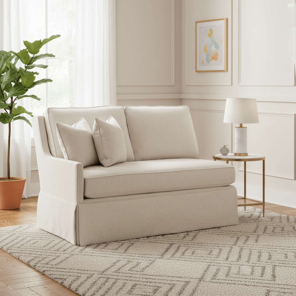 Kelly Skirted Left Arm Loveseat Sofas & Loveseats| Fairfield Chair