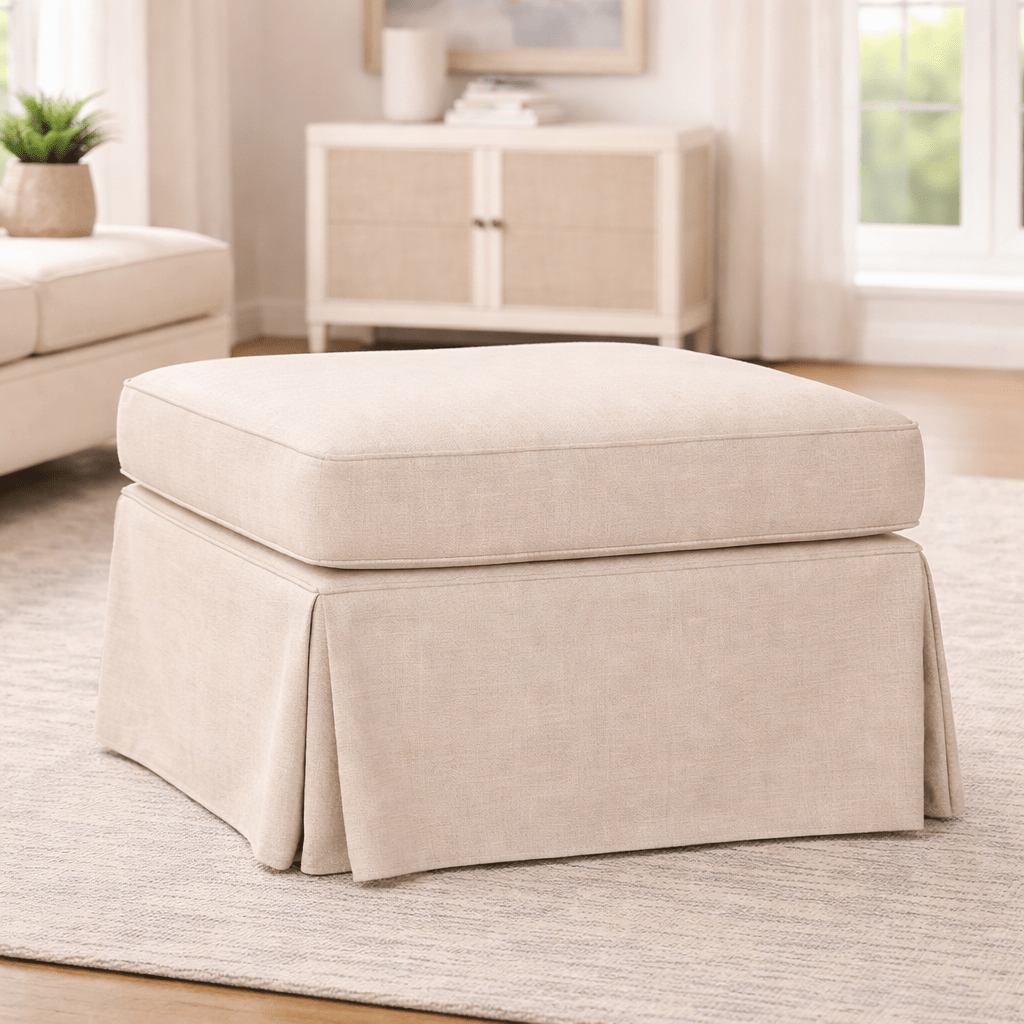 Kelly Skirted Ottoman Ottomans| Fairfield Chair