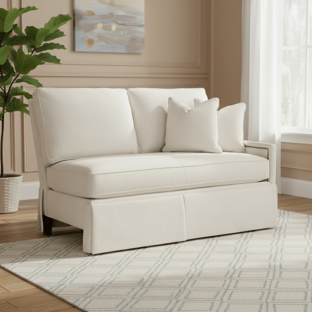 Kelly Skirted Right Arm Loveseat Sofas & Loveseats| Fairfield Chair
