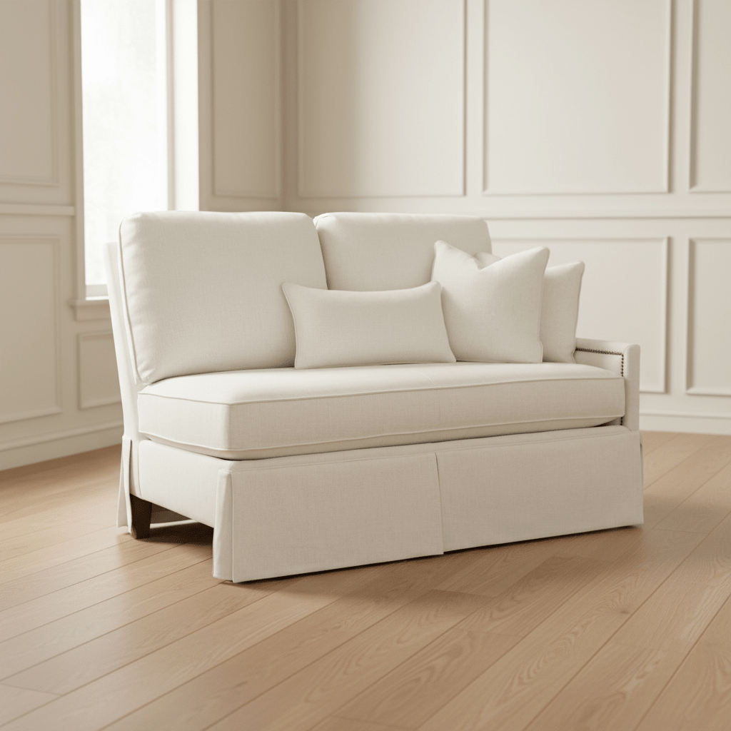 Kelly Skirted Right Arm Loveseat Sofas & Loveseats| Fairfield Chair