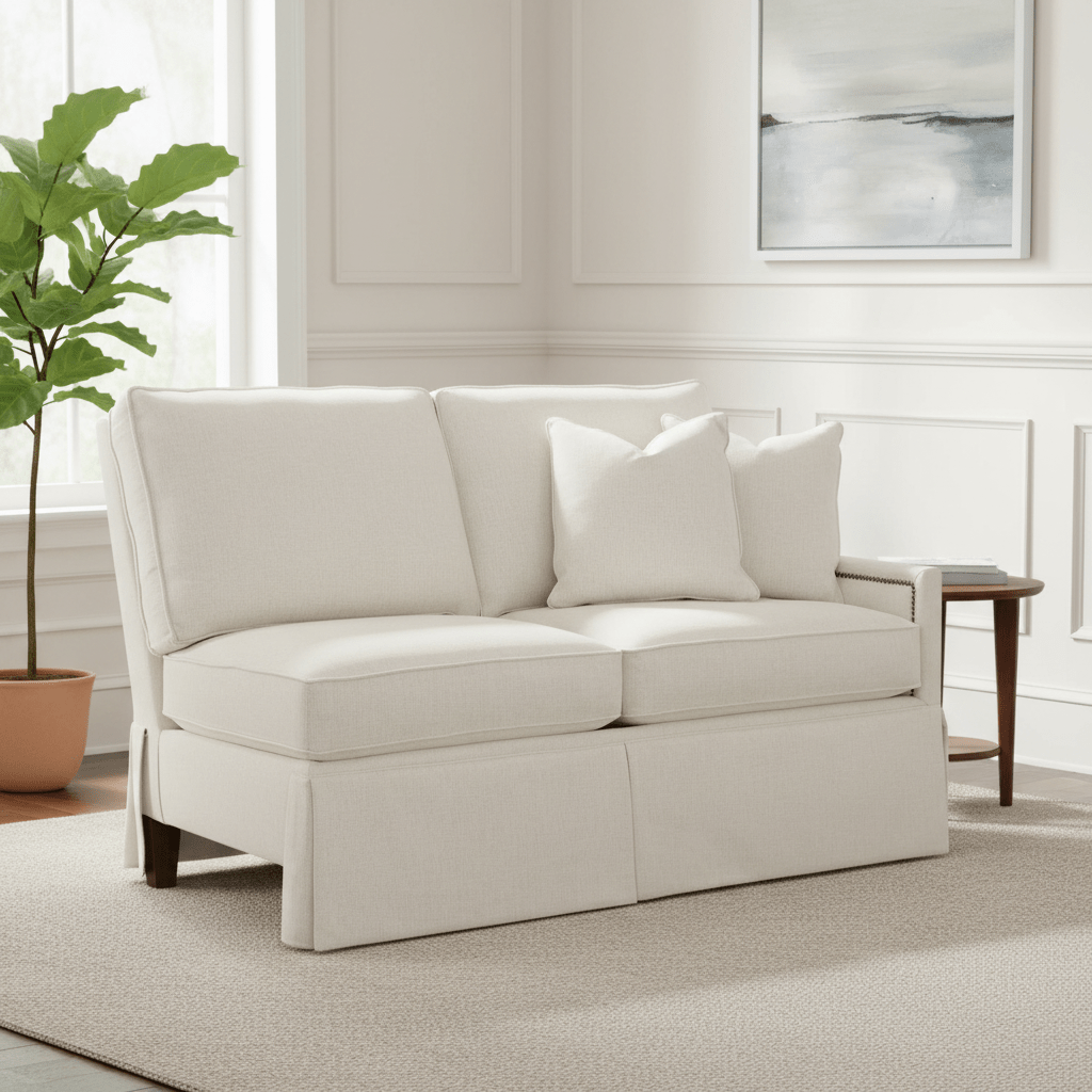 Kelly Skirted Right Arm Loveseat Sofas & Loveseats| Fairfield Chair