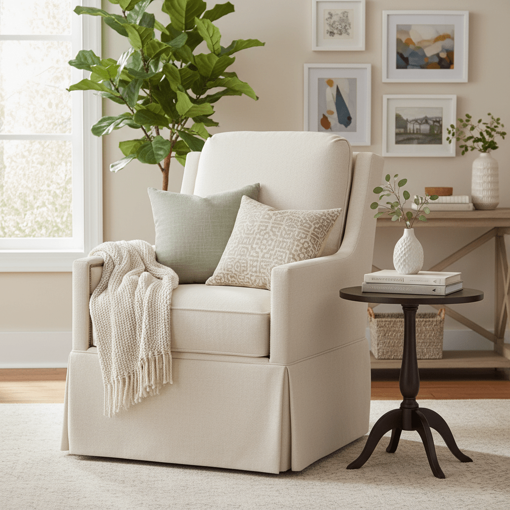 Kelly Skirted Swivel Chair Chairs| Fairfield Chair