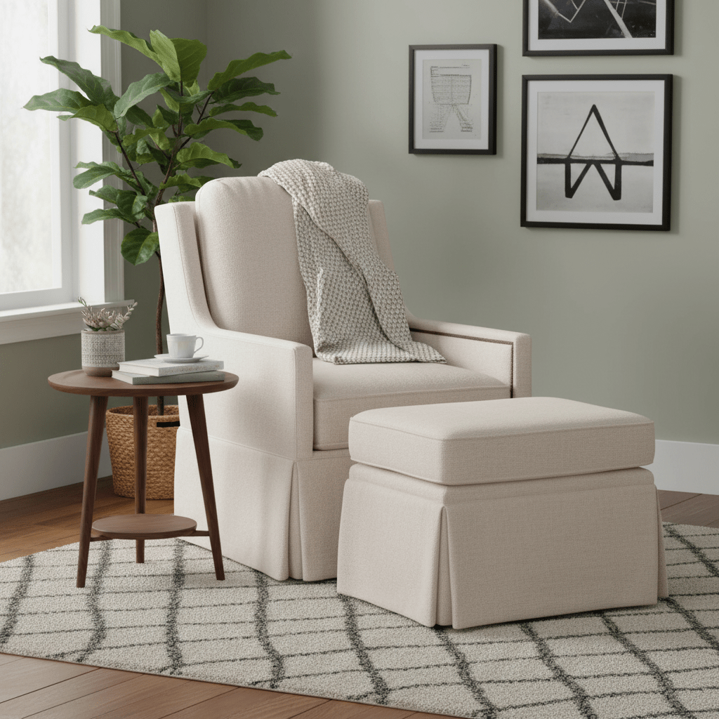 Kelly Skirted Swivel Glider Chairs| Fairfield Chair
