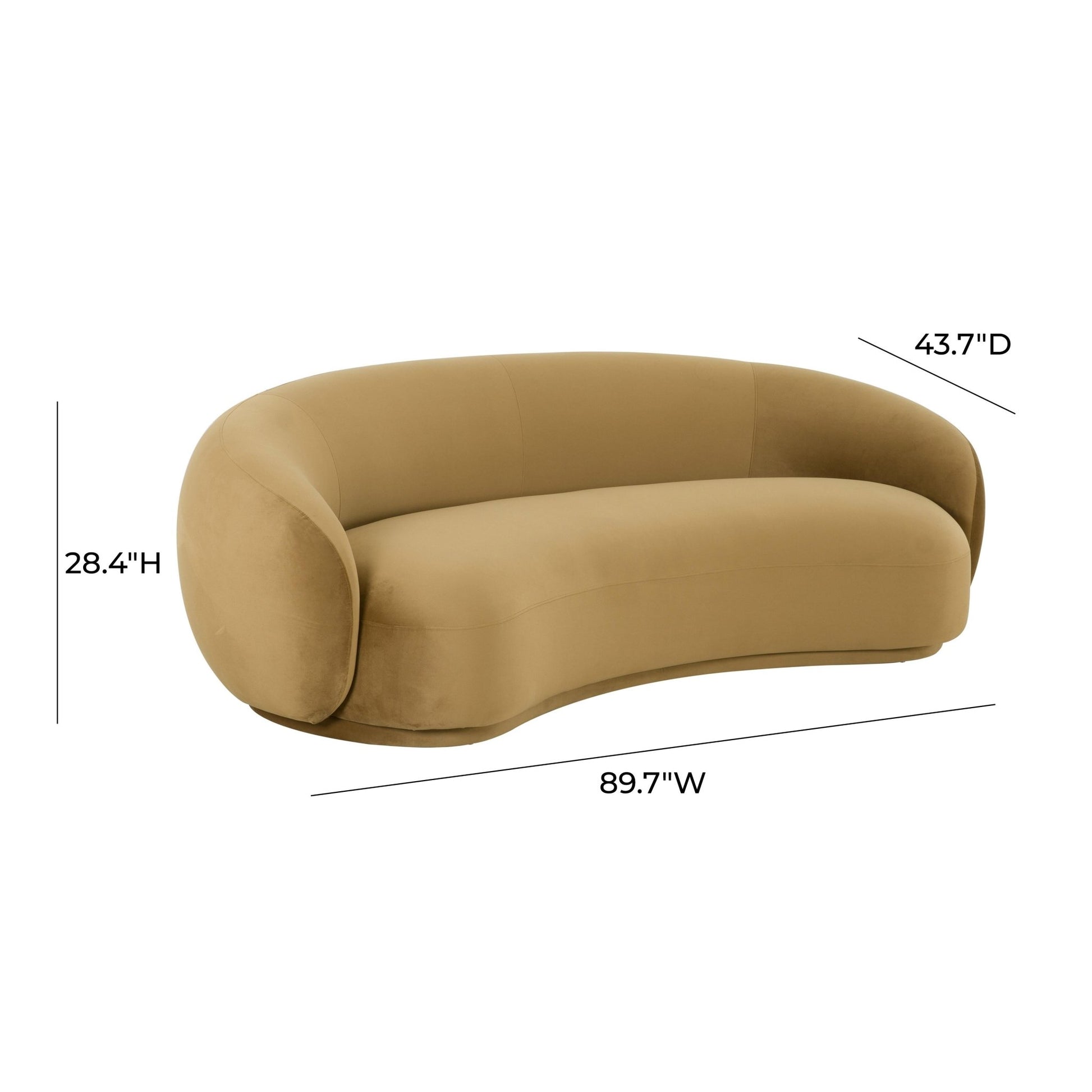 Kendall Cognac Velvet Sofa Sofas & Loveseats| TOV