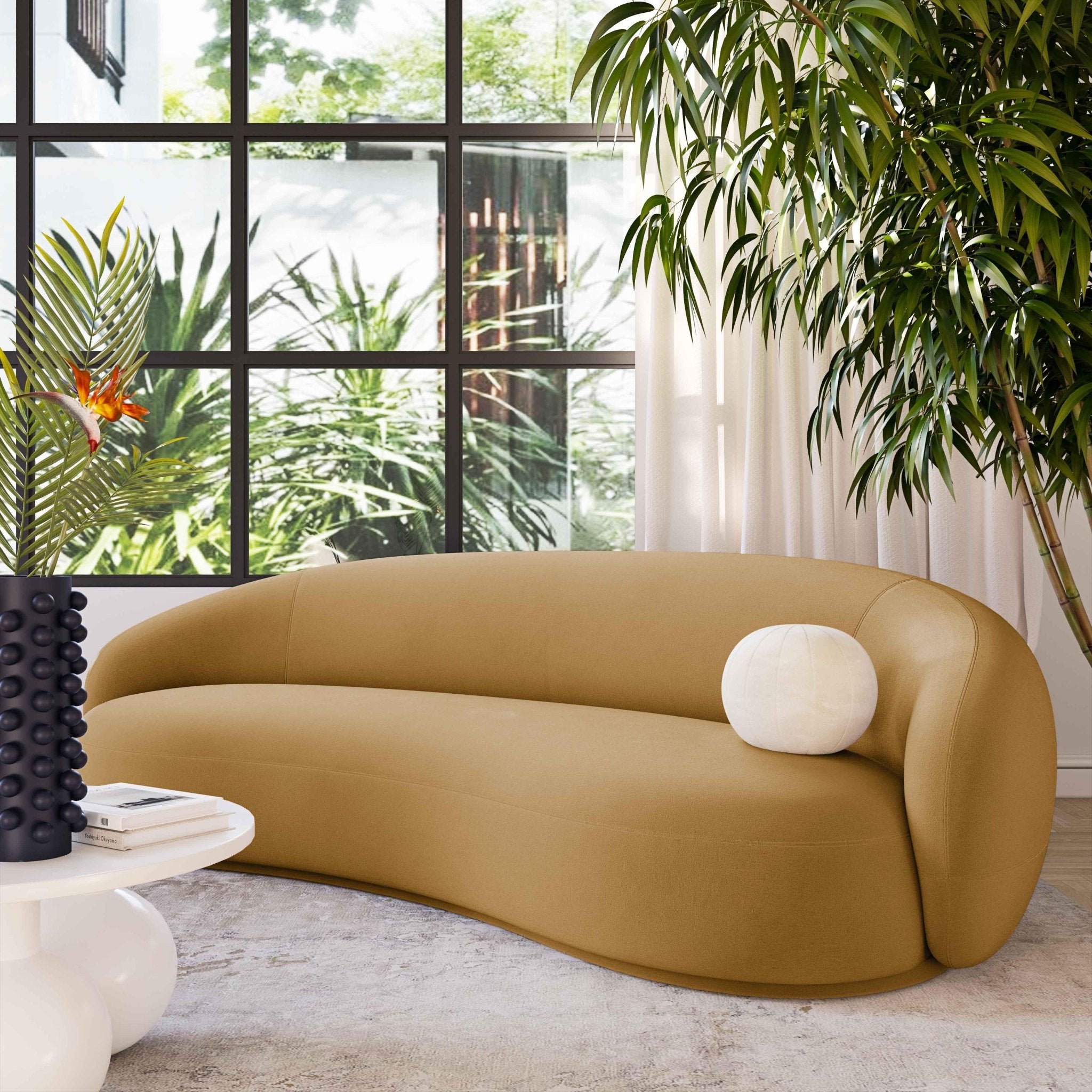 Kendall Cognac Velvet Sofa Sofas & Loveseats| TOV