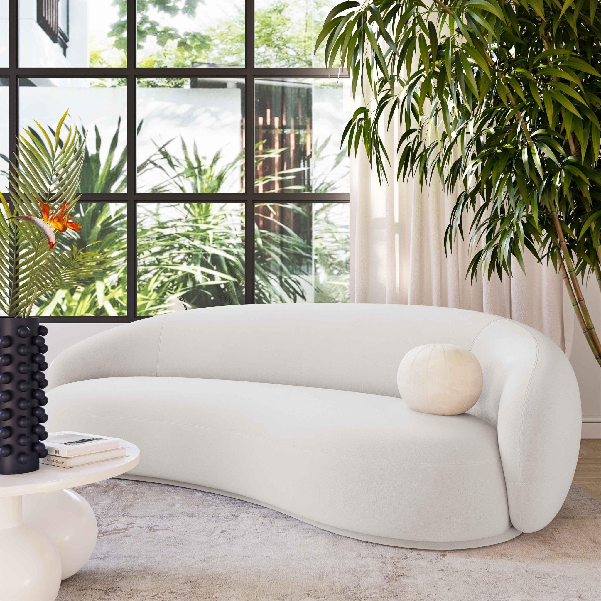 Kendall Cream Velvet Sofa Sofas & Loveseats| TOV