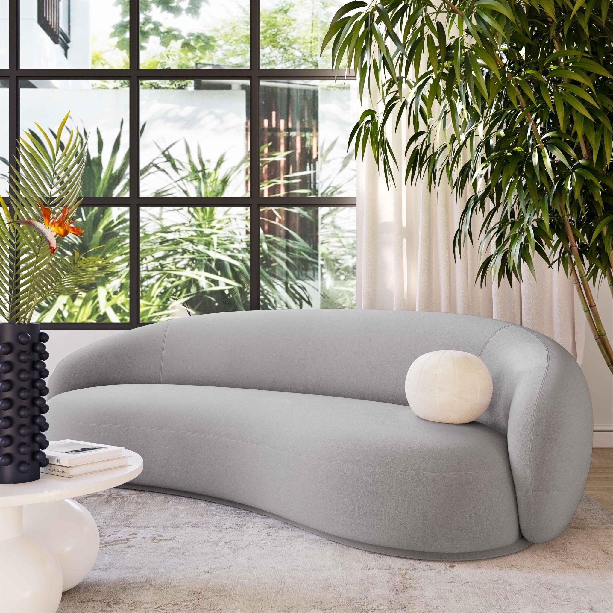 Kendall Light Grey Velvet Sofa Sofas & Loveseats| TOV