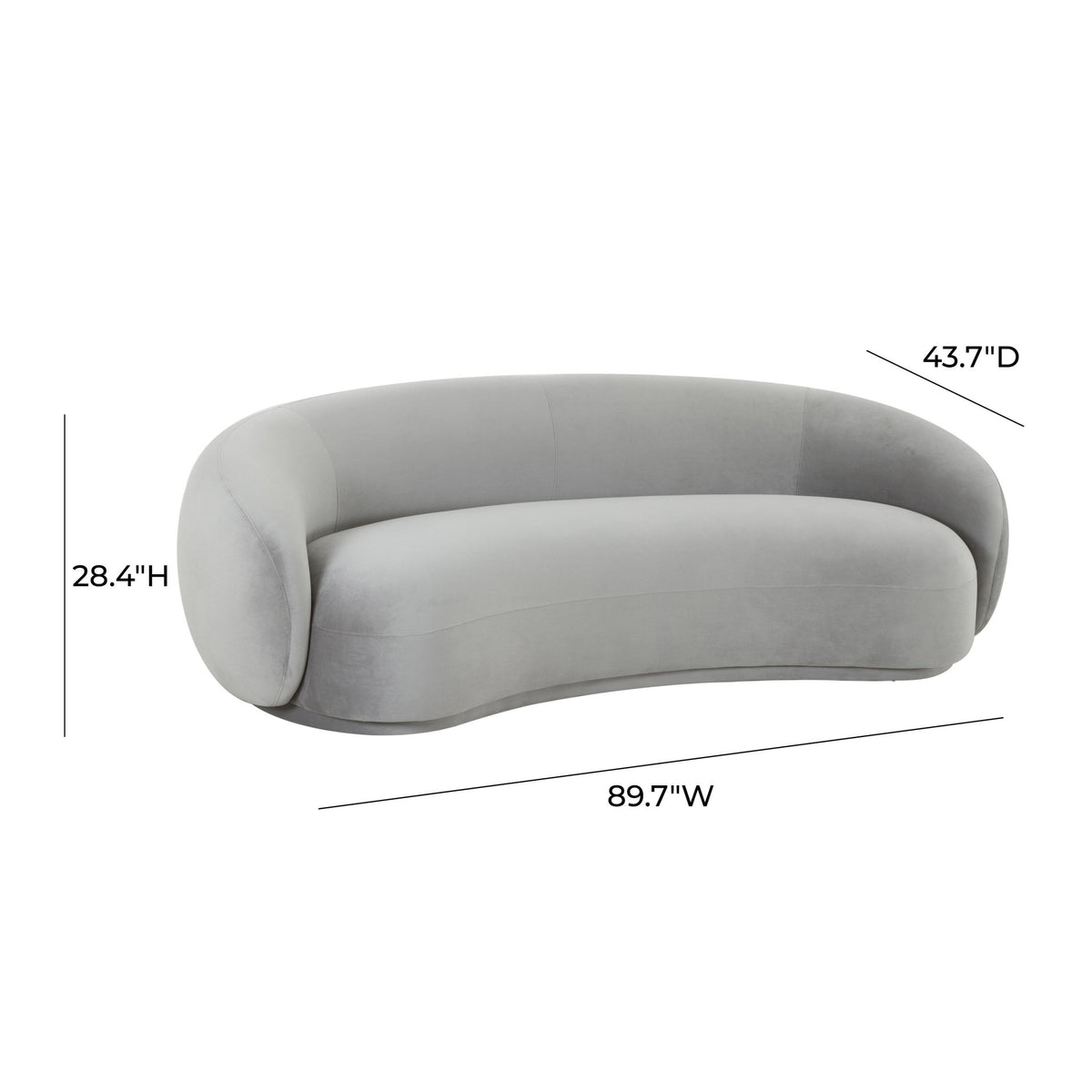 Kendall Light Grey Velvet Sofa Sofas & Loveseats| TOV
