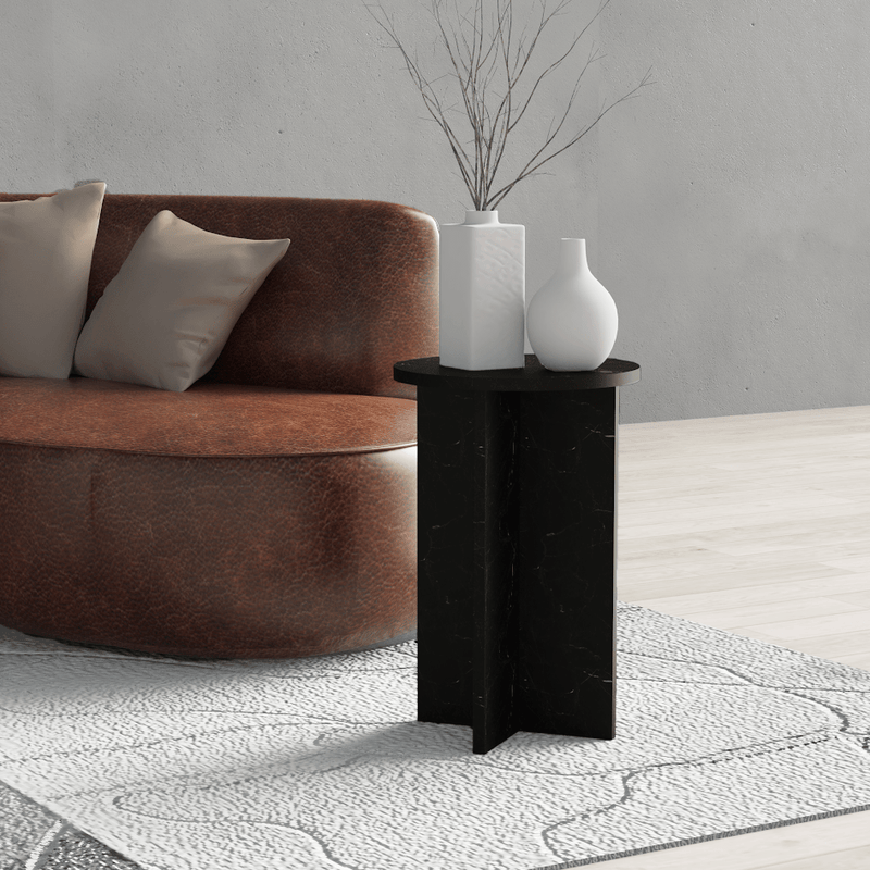 Kendall MARBLE SIDE TABLE Black - Al Rugaib Furniture