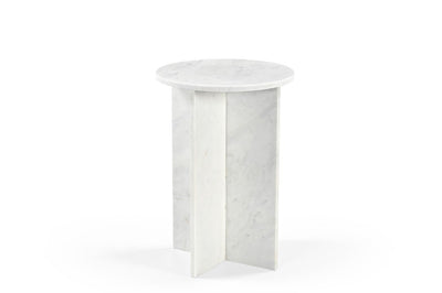 Kendall MARBLE SIDE TABLE White - Al Rugaib Furniture