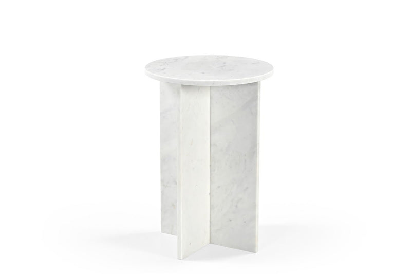 Kendall MARBLE SIDE TABLE White - Al Rugaib Furniture