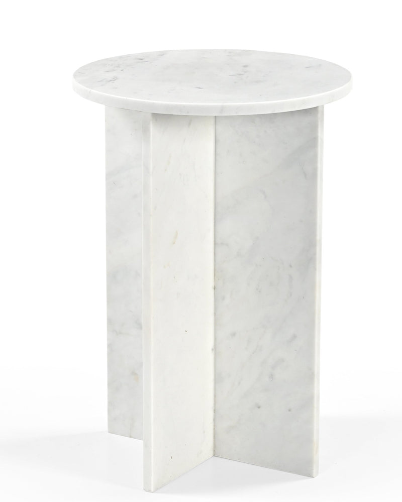 Kendall MARBLE SIDE TABLE White - Al Rugaib Furniture