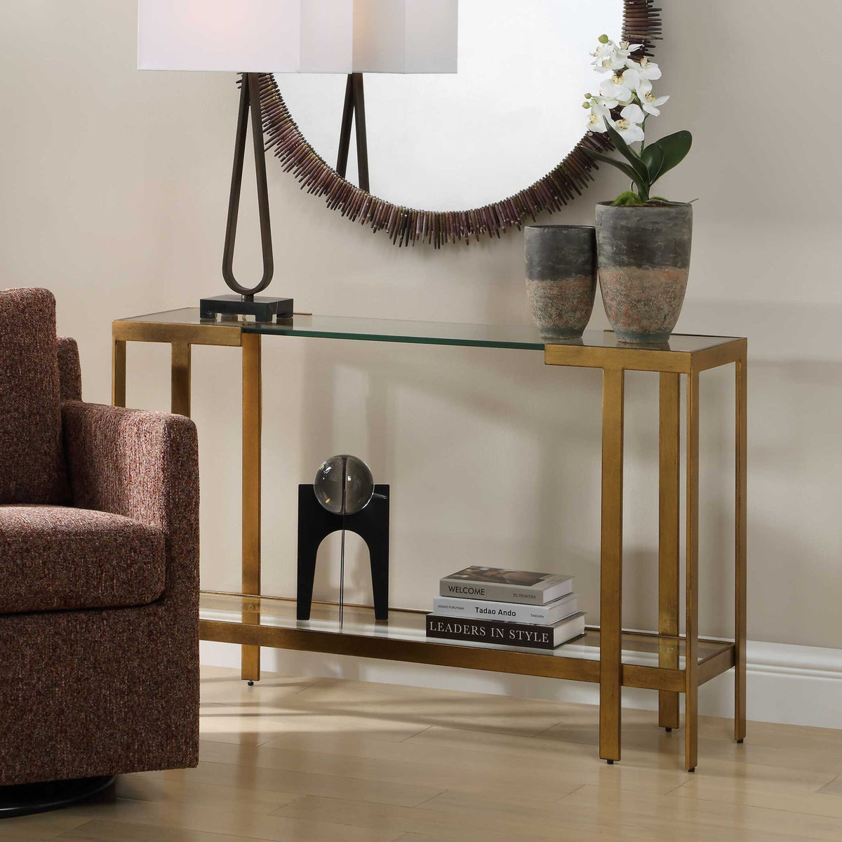 Kendrick Glass Console Table Consoles & Sideboards| Uttermost