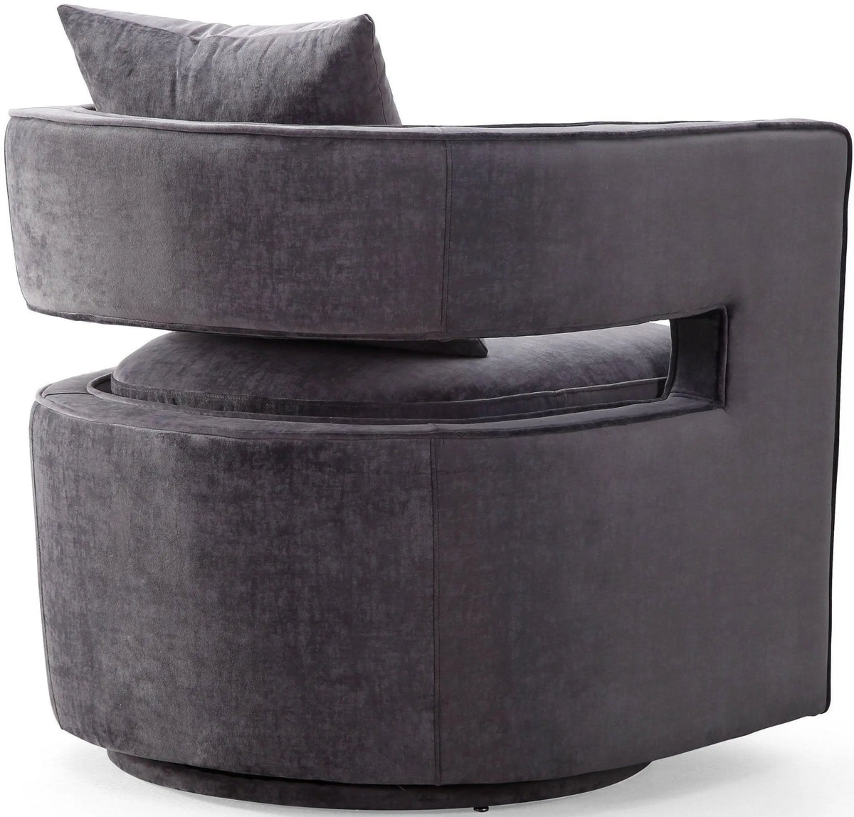Kennedy Grey Textured Velvet Swivel Chair Chairs| TOV