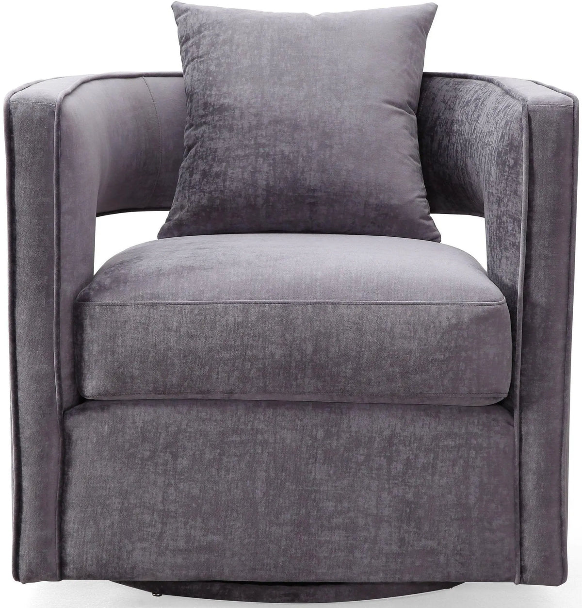 Kennedy Grey Textured Velvet Swivel Chair Chairs| TOV