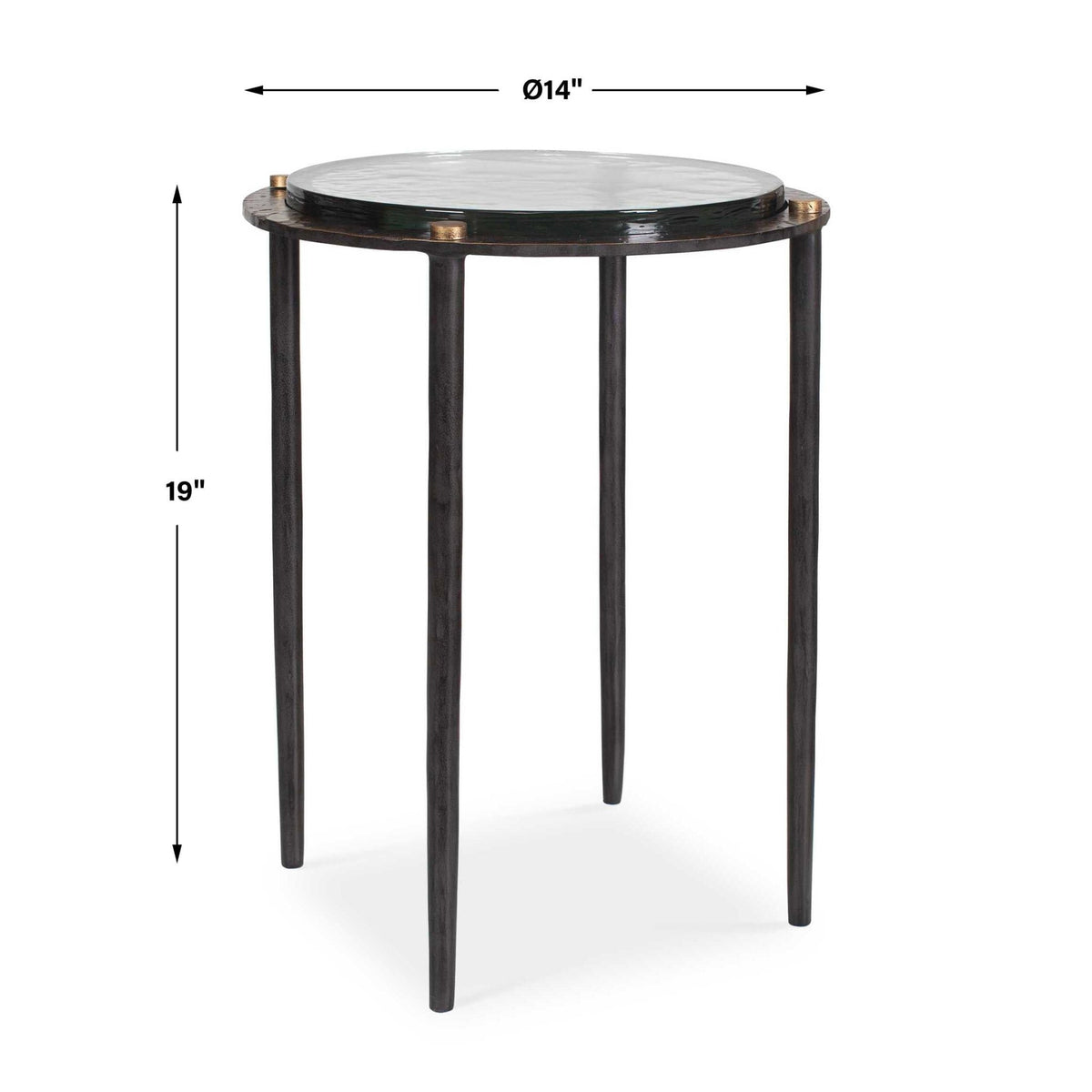 Kennington Round Glass Accent Table Accent & End Tables| Uttermost