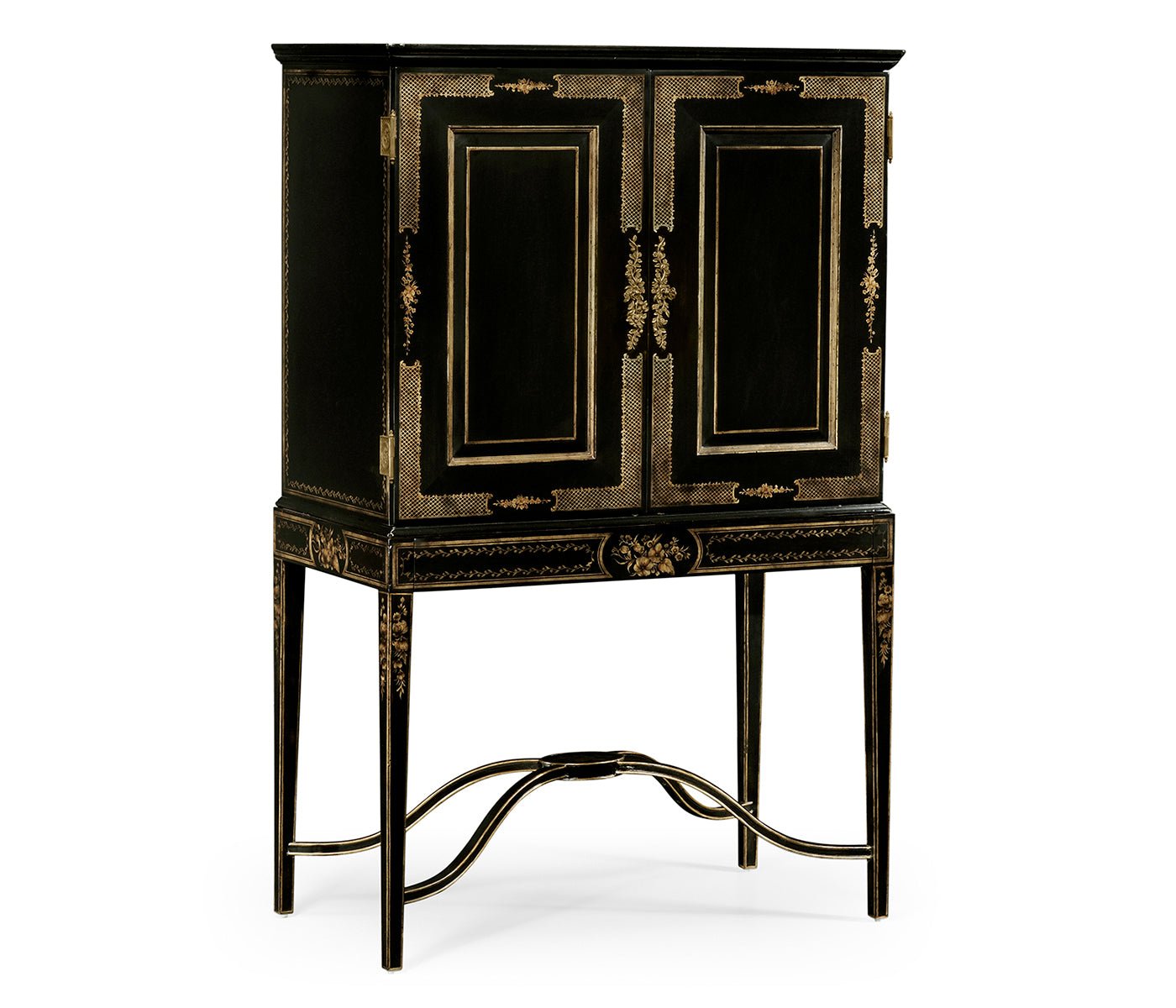 Kensington Collection - Formal Black & Gold Drinks Cabinet Servers| Jonathan Charles