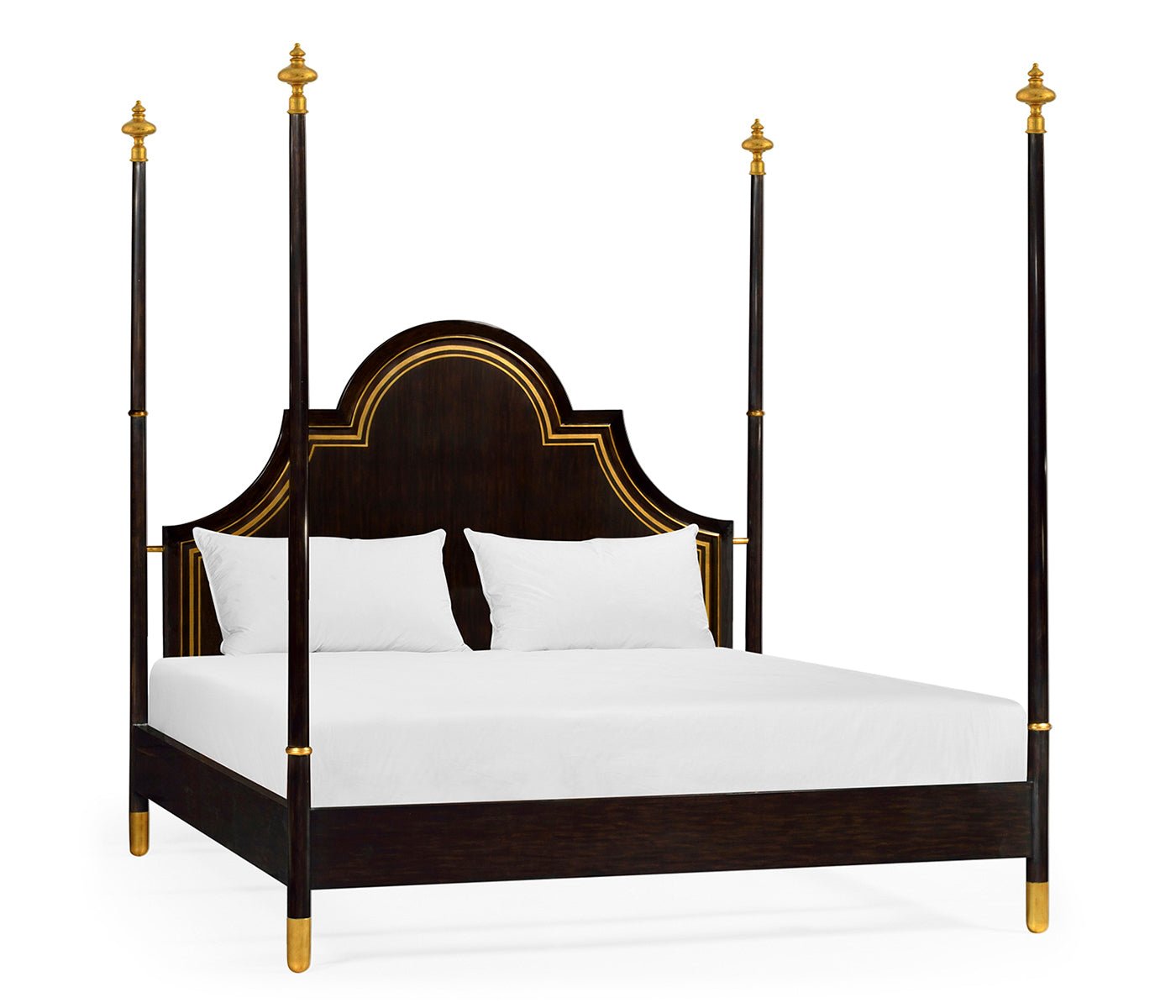 Kensington Collection - Four Poster Ebonised & Gilded UK King Bed Beds| Jonathan Charles