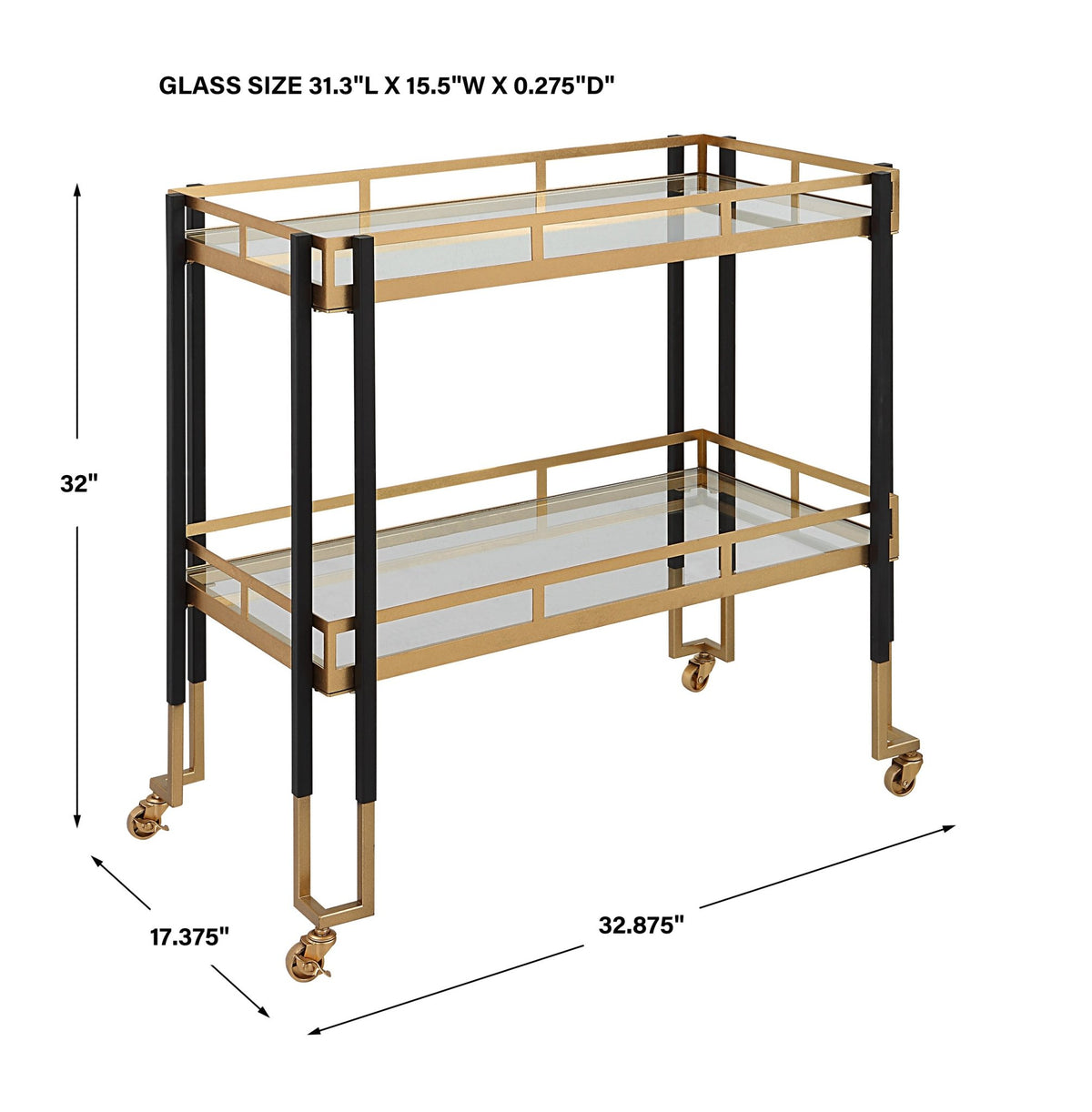 Kentmore Bar Cart Serving Carts| Uttermost