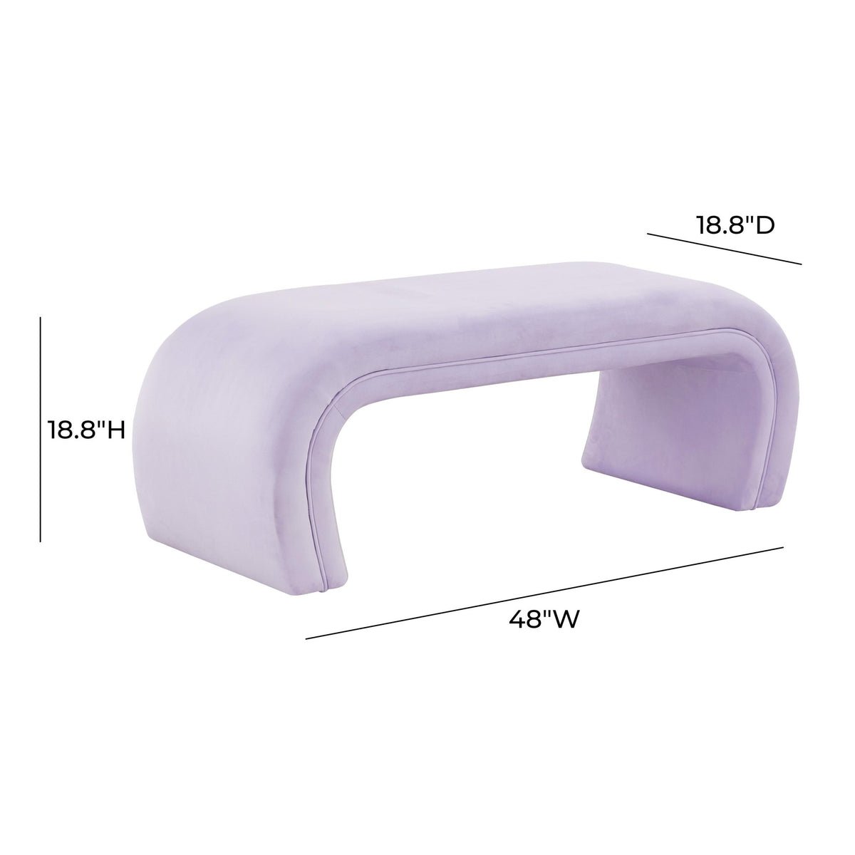 Kenya Lavender Velvet Bench Benches| TOV