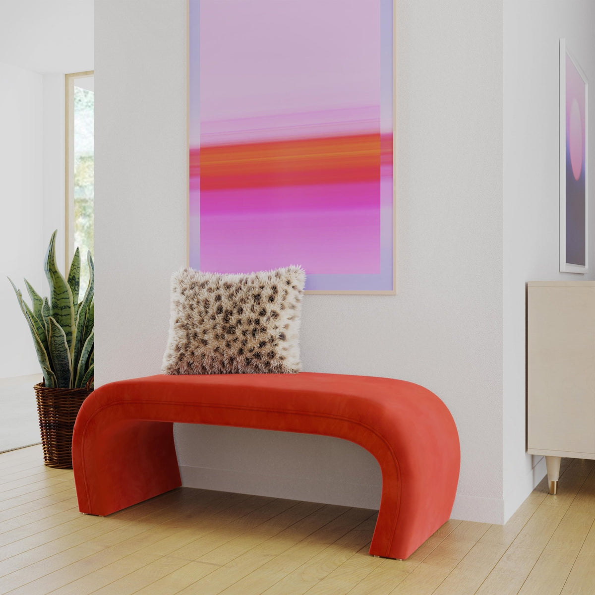 Kenya Red Rocks Velvet Bench Benches| TOV