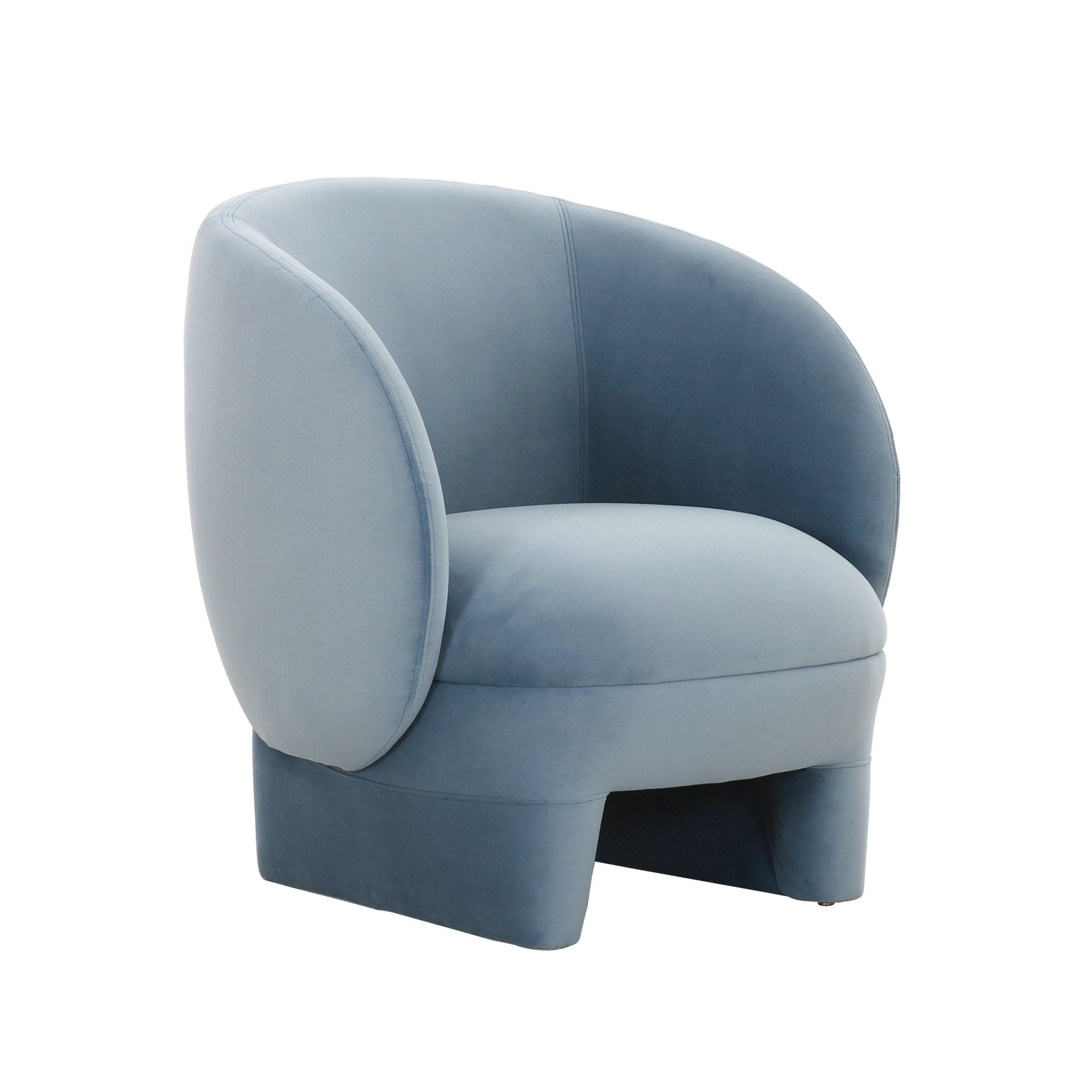 Kiki Blue Stone Velvet Accent Chair Chairs| TOV