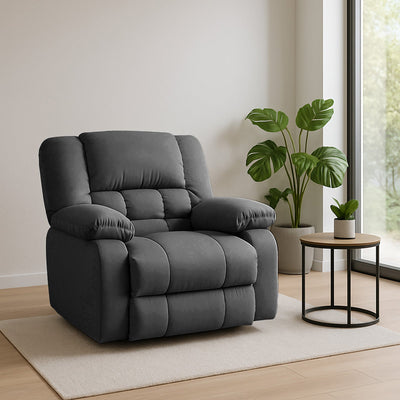King | Velvet Classic Recliner Chair - Al Rugaib Furniture