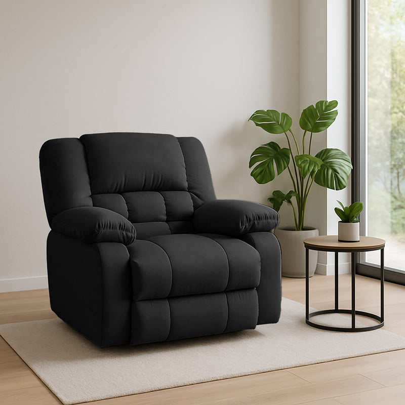 King | Velvet Rocking & Rotating Recliner Chair - Al Rugaib Furniture