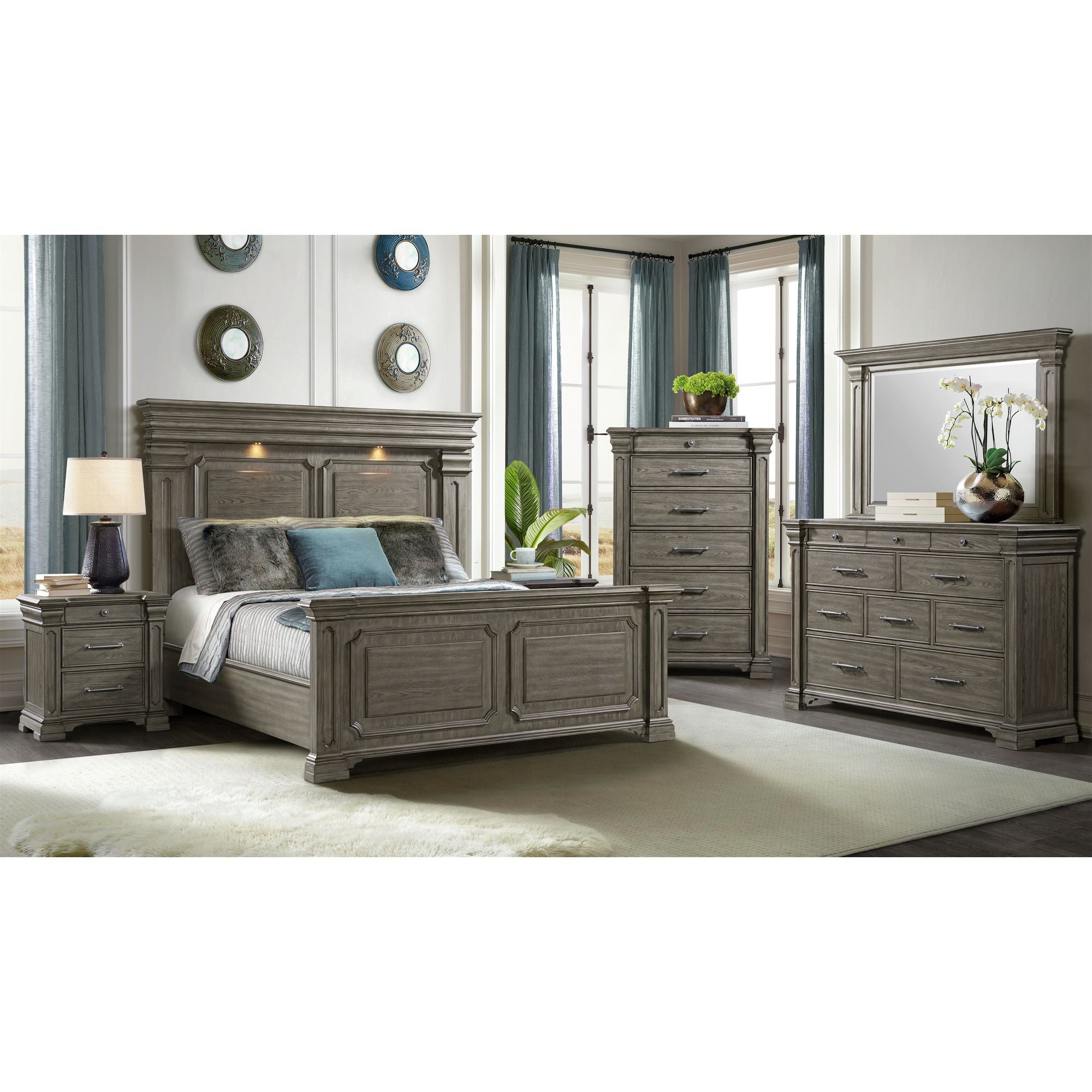 Kings Court 10-Drawer Dresser in Grey Dressers| ROOTS FURNITURE