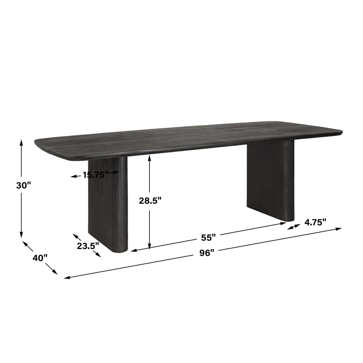 Kirin Black Reclaimed Fir Dining Table Dining Tables| Uttermost
